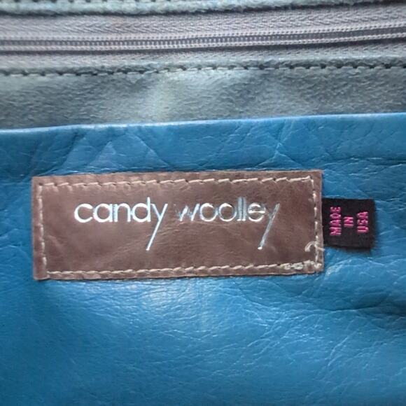 Candy Woolley Blue Leather Snakeskin Designer Clutch Bag Magnetic Closure - Picture 8 of 12